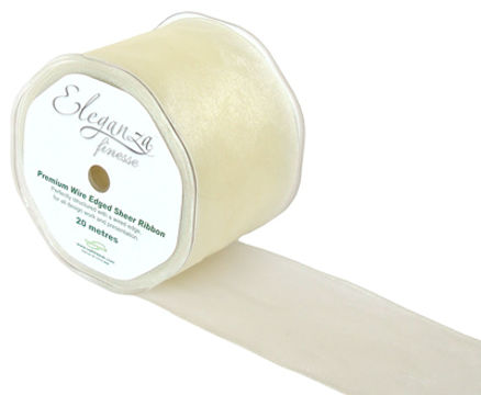 70mm x 20m Ivory - Ribbons